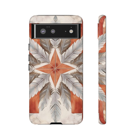 Silver Feather Compass - Impact Resistant Phone Case